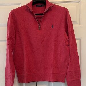 Polo by Ralph Lauren Men's Red Quarter-Zip Knit